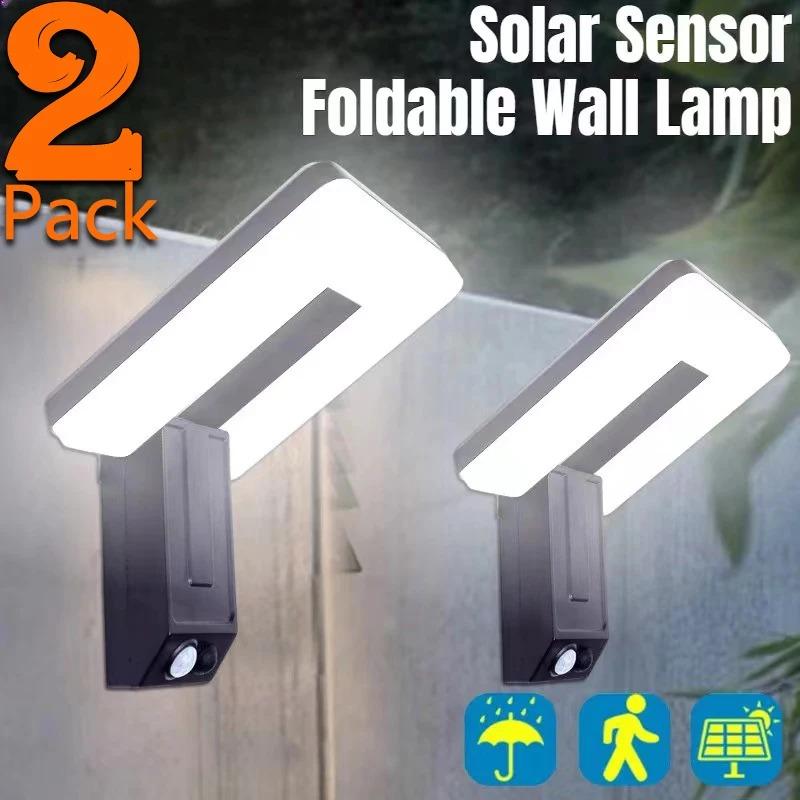 Faltbares LED 120° Solarlicht Außenwandleuchte Wasserdichte Strahler Lampe Bewegungssensor Solar 3 Modi Straßenlaterne Gartendekor