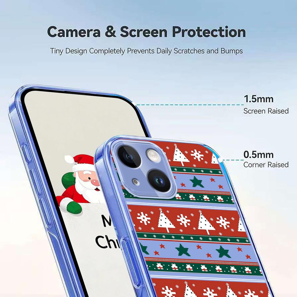 For iPhone 13 6.1 inch/iPhone 14 Case Christmas Themed Pattern Printing TPU Phone Back Cover