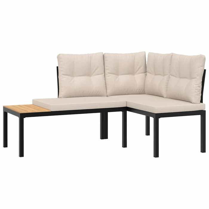 VidaXL Bancs de jardin avec coussins lot de 2 acier enduit de poudre, banc, banc de parc, siège d'extérieur, banc 4008562