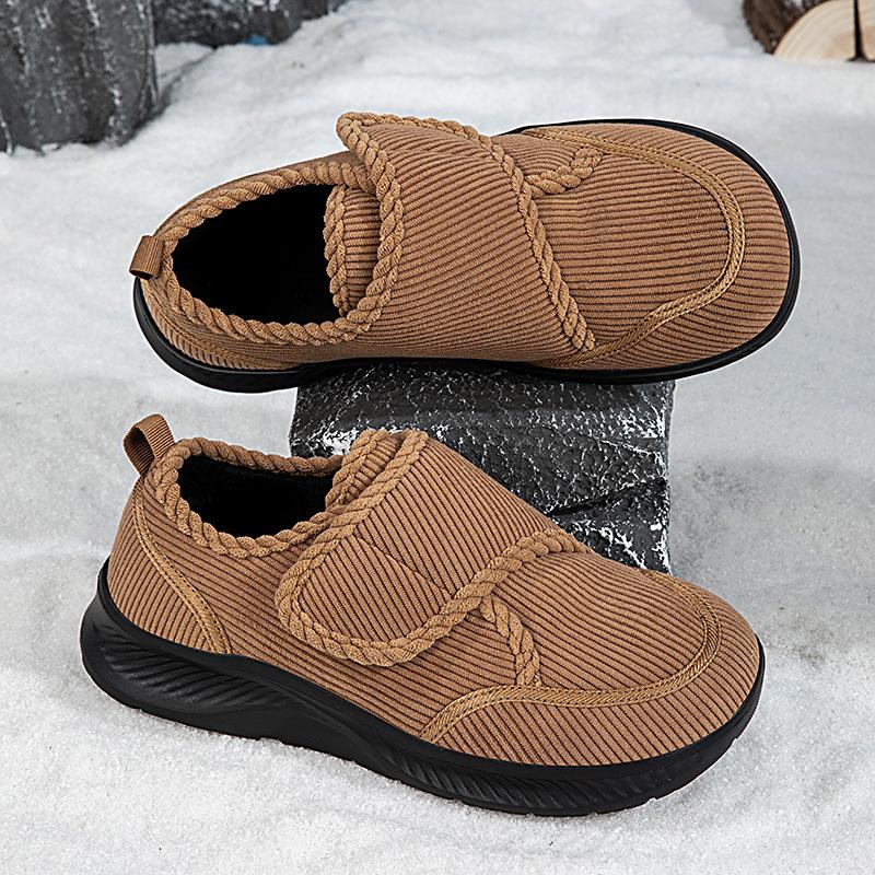 Autumn and Winter New Wide Last Velvet Warm Elderly Shoes Widened and Fattened Rehabilitation Shoes Special Shoes for Fat Feet and Swollen Feet