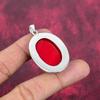 Roter Koralle Handgemachter Edelstein Anhänger, 925 Sterling Silber Anhänger Antiker Schmuck, Für Verlobungsgeschenk