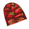 2D Flat Printing Sweet Red Strawberry Modern Adult Beanie Designed To with Laid-Back Street Style Or Elevate Easy Outfits with Understated Edge
