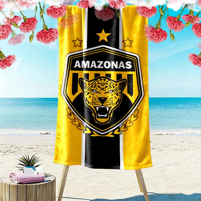 AMAZONAS FC Print Beach Towel, Large Soft Quick Dry Towel for Beach Camping Swimming