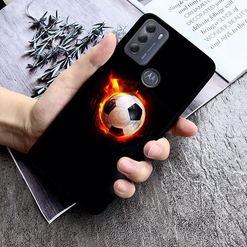 Fußball-Sport-Telefonhülle für Motorola Moto E7 Plus E32 E20 E40 Edge 20 Lite G22 G52 G20 G30 G100 G60 G50 G10 G Pure G Stylus
