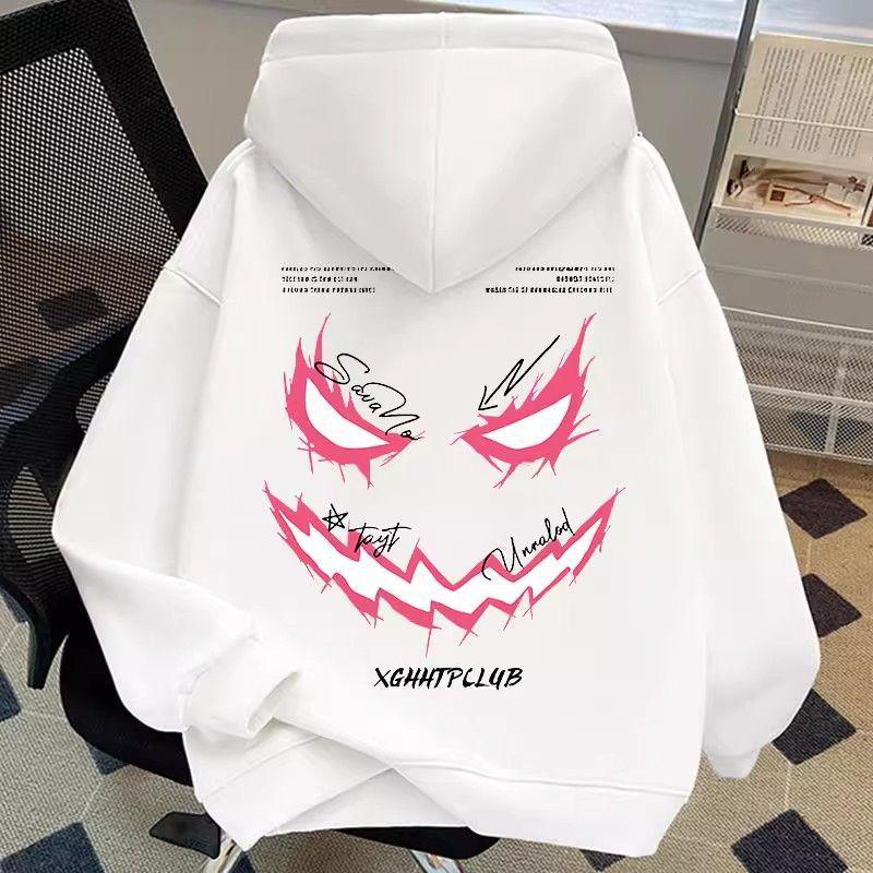 

Hooded Trendy Print Fleece-Lined Sweatshirt for Boys - Hip Hop Style Little Devil 3XL