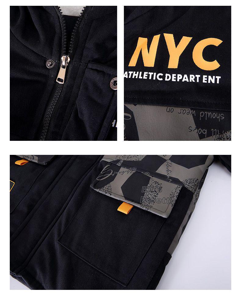 Boys' Thick Fleece-Lined Winter Coat - Cotton-Padded, Warm Fashion Jacket for Big Kids