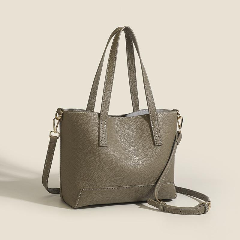 Women's Bag New Tote Bag Versatile Mother Child Bag Large Capacity Bag Lychee Pattern Texture Handbag Crossbody Bag