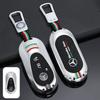 FA9Car Key Case Cover Silicone Protective Shell For Mercedes Benz C S Class W206 W223 EQE EQS GLC C260 S450 Alloy Keychain Pendant