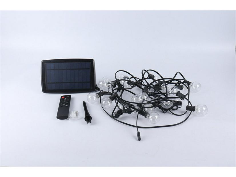 Solar-Powered Outdoor Waterproof String Lights, G40 LED Fairy Holiday Decorations