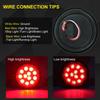 4Pcs 4" Round Red LED Trailer Tail Lights, Grommet Plug 12 LED Waterproof Stop Turn Signal Stop Brake Trailer Lights For Tractor Truck Bus Lorries