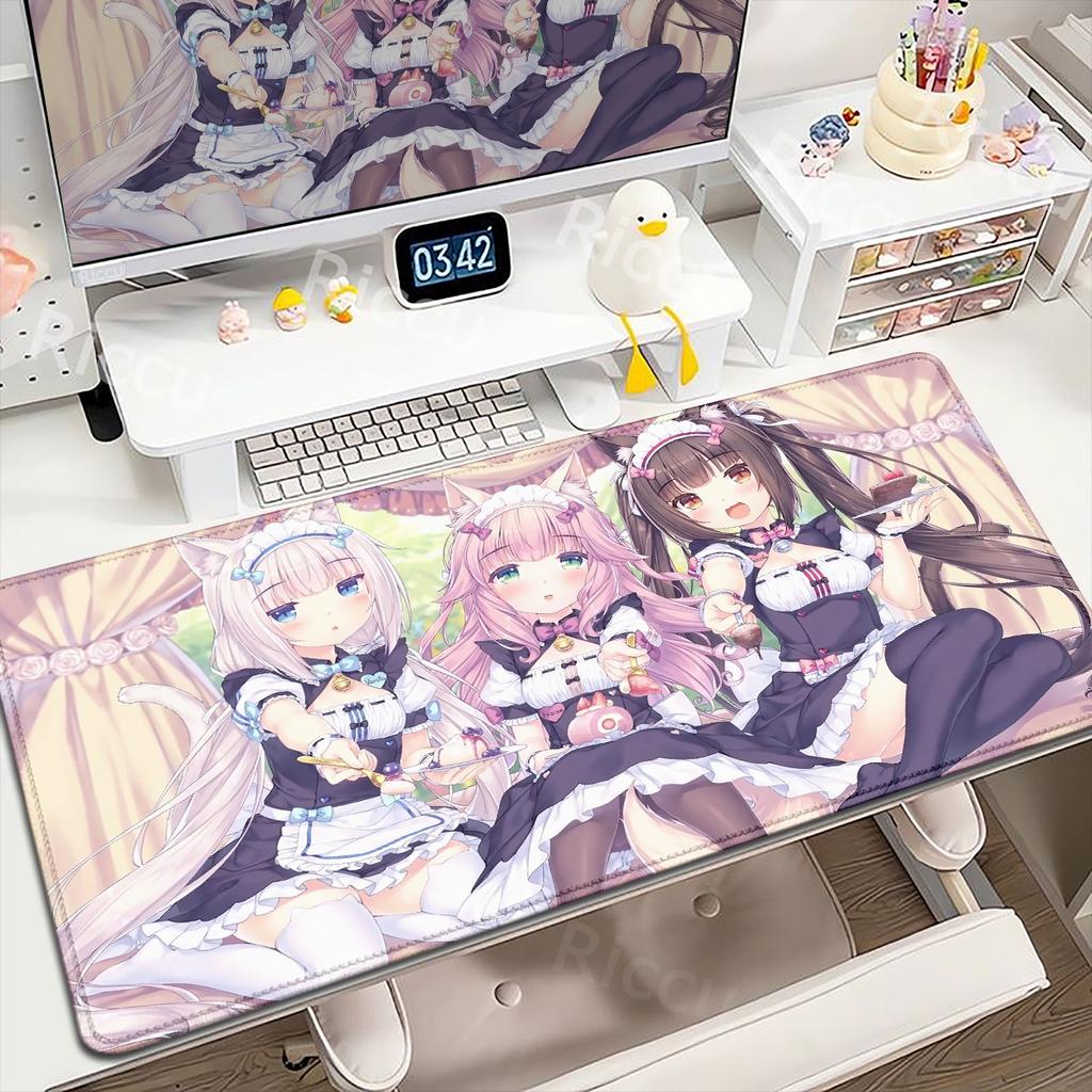 Gaming Office Laptop Soft Mice Mat XL Desktop Carpet Anime Kawaii Girl Chocola Nekopara Natural Rubber Deskmat Antislip MousePad