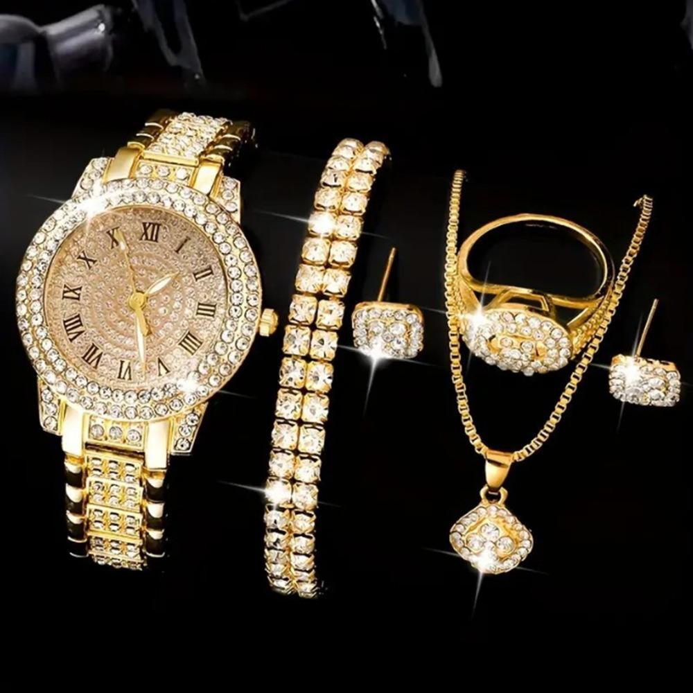 Luxury Watch Women's High-end Sense Diamond-encrusted Steel Chain Watch Temperament Small Dial Watch Women