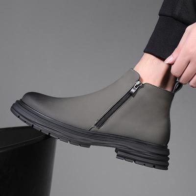 Herren 2023 High-Top Retro Leder Martin Stiefel - Britischer Stil Mid-Cut Arbeitsschuhe