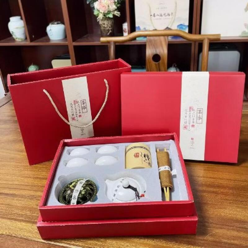 Chinese Celadon Tea Set with Xishi Pot and Incense Burner