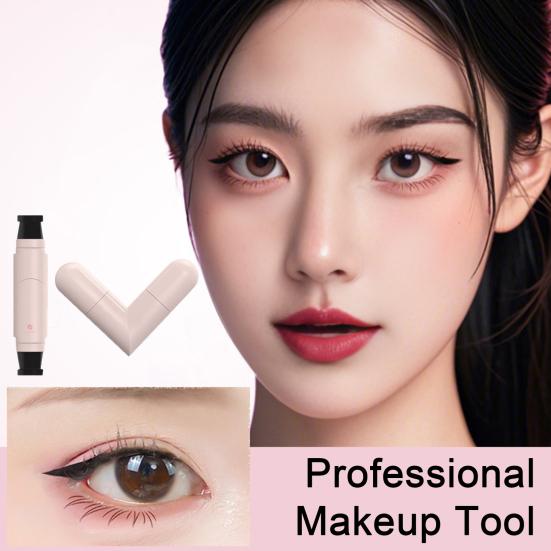 2.1ML Double Head Precision Eyeliner Stamp Long-Lasting Waterproof Smudge-proof Liquid Eyeliner Pen Easy Cats Eye Stencil Makeup Tool