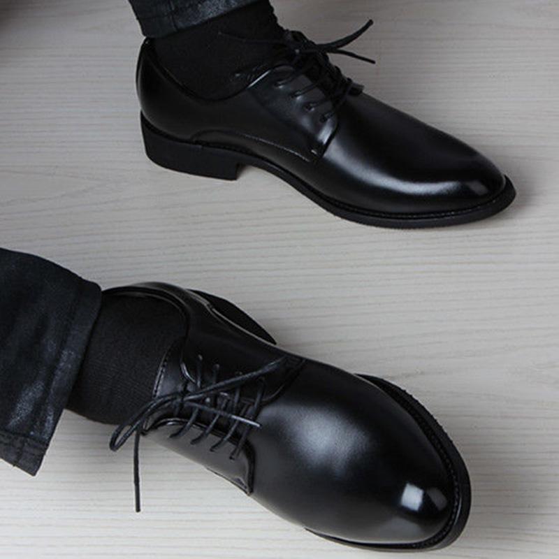 Mens Fashion Leather Shoes Male Casual Dress Lace Up Wedding Shoes for Young Men Shoesbuy at a