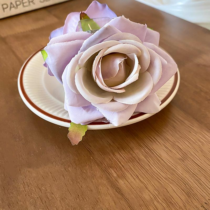 Super fairy fabric rose flower hairpin fairy wind sweet simple grab clip hair accessories fashion versatile niche headgear girl