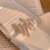 New Trendy Rectangle Shape Drop Earrings Brilliant Bridal Engagement Wedding Jewelry Elegant Female Dangle Earring Nice
