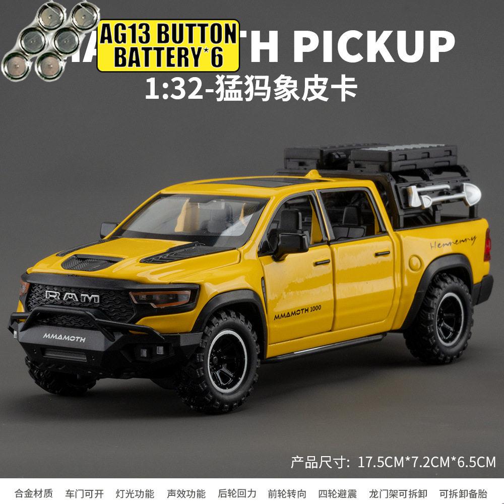 1:32 Dodge RAM Mammoth 1000 Hennessey Off Road Pick-up Modelový automobil Diecast ze slitiny Kovová Simulované vozidlo Domácí Trendy Dárek