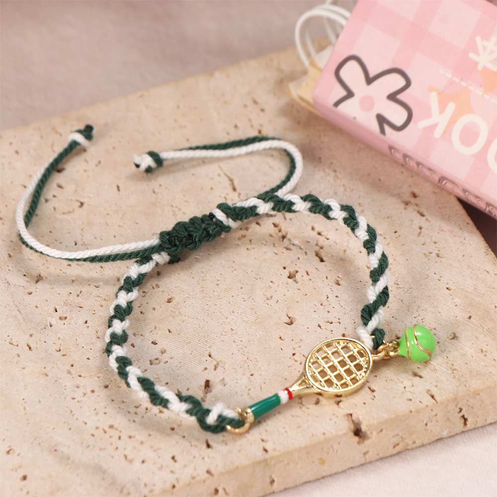 Handwoven Handwoven Bracelet Adjustable Couple Bracelet Tennis Racket Bracelet for Women