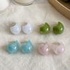 Colorful Bean Water Drop Stud Earrings for Women - 2026 Spring/Summer Fashion Versatile High-End Jewelry