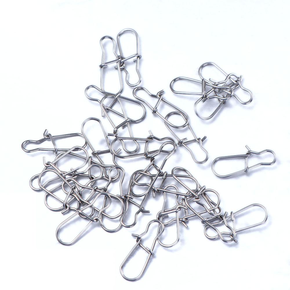 Steel For Lures Lock Snap Connector Swivel Lure Connector Fishing Snaps Clips Swivel Connector