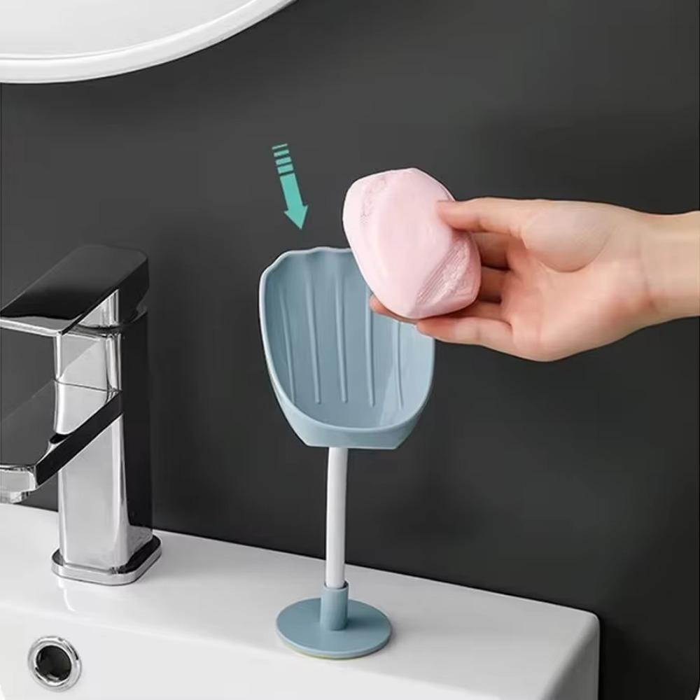 Upgraded Self-Draining Soap Holder Non-Rust Bathroom Organizer Wall Mounted Non-Perforated Soap Dish Shower Storage Rack