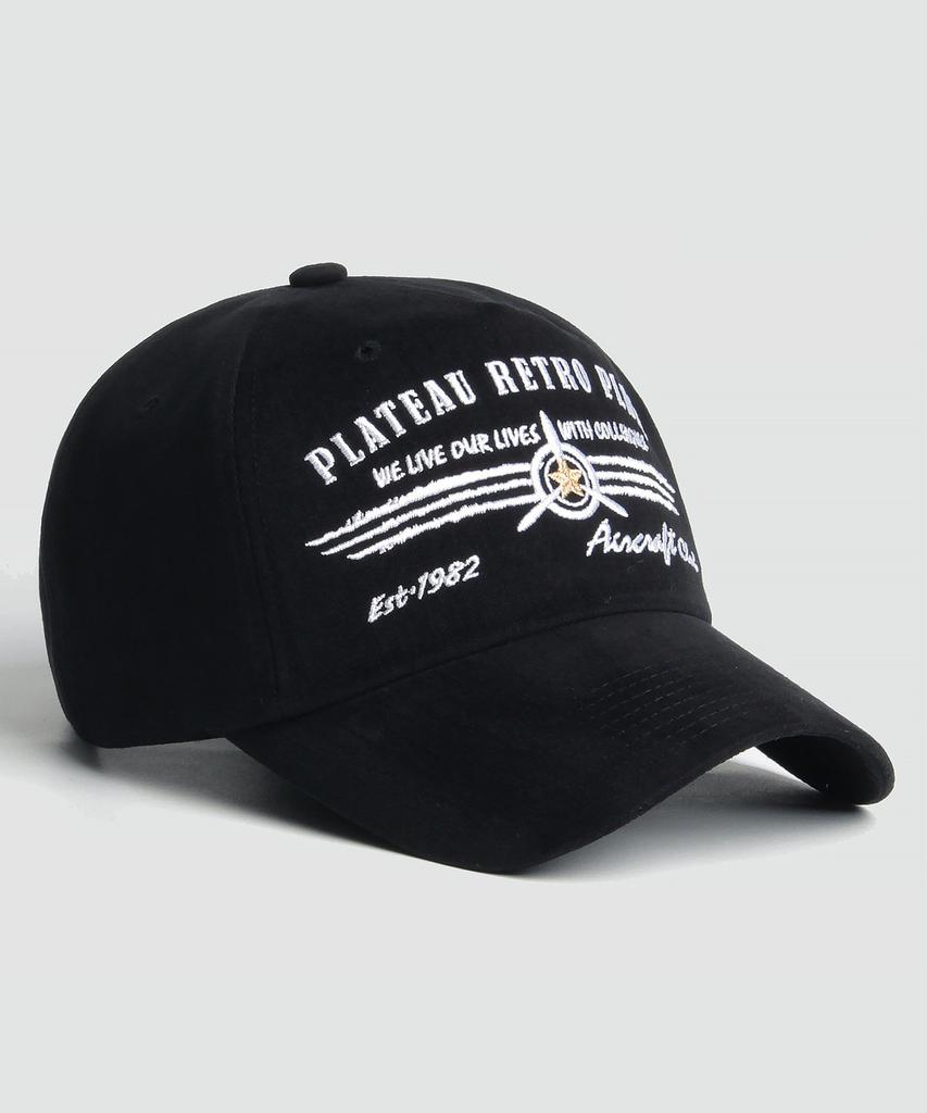Peullaeto Peach Fabric Ball Cap Plateau Rp Cap Black