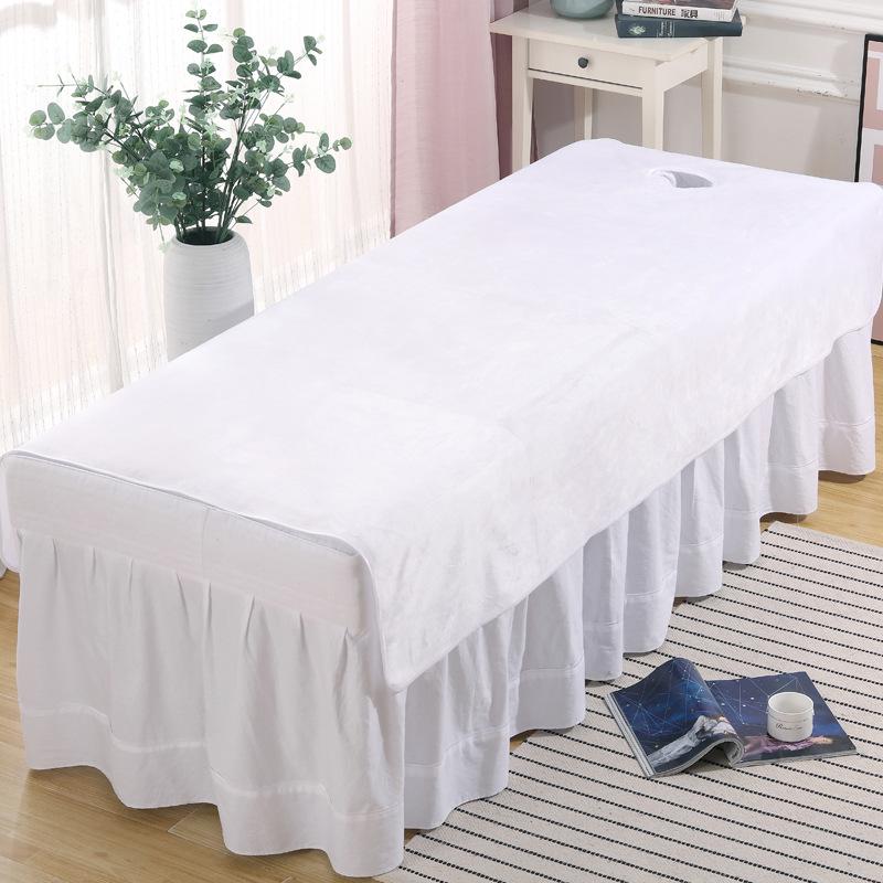 Beauty Salon Bed Sheets with Holes and Plush Added Massage Massage Special Bed Cover Thick Solid Color Bath Sheets Breathable and Skin Friendly Towel