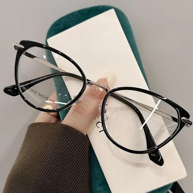 Fashionable High-End Cat Eye Hd Myopia Glasses For Women And Men Retro Comfortable Eye Protection Eyeglasses 0 To -4.0