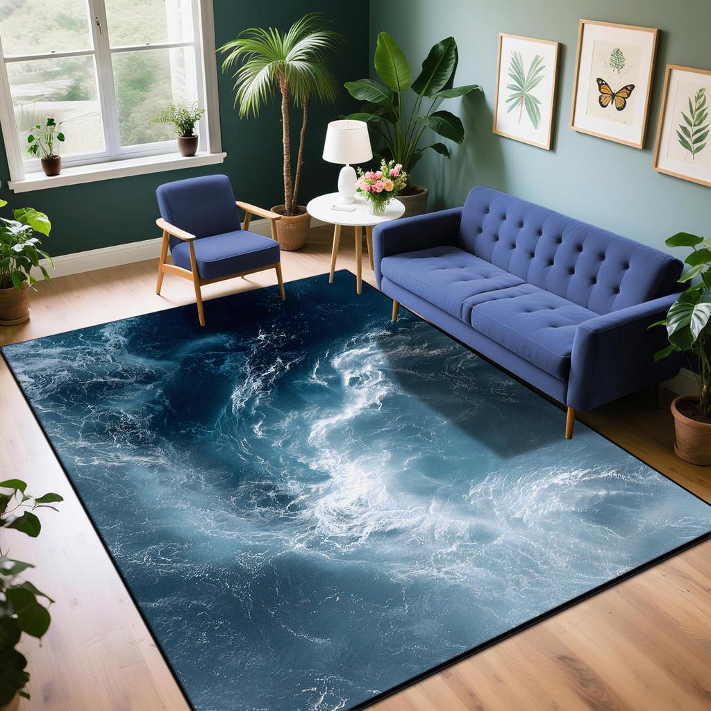 Modern Natural Style Carpets Living Room Sofa Table Customizable Rugs Washable Indoor Entrance Antiskid Floor Mat Easy Cleaning