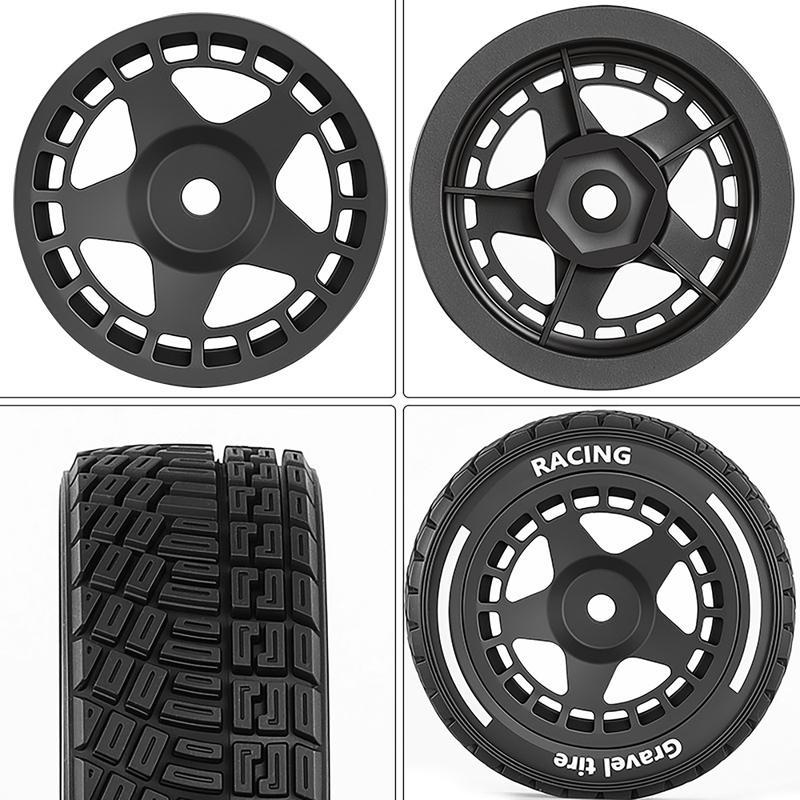 4pcs 60*22mm Wheel Rim & Tire Set for 1/14 MJX Hyper Go 14301 14302 14303 14304 RC Rally Off-Road Buggy Upgrade Accessories