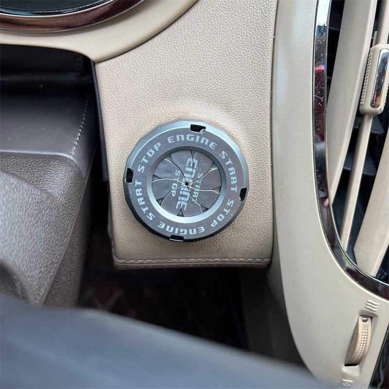 1Pc Car Moto Engine Start Stop Button Cover Blade-type Rotatable Protection Cap for Ignition Switch Interior Decoration Sticker