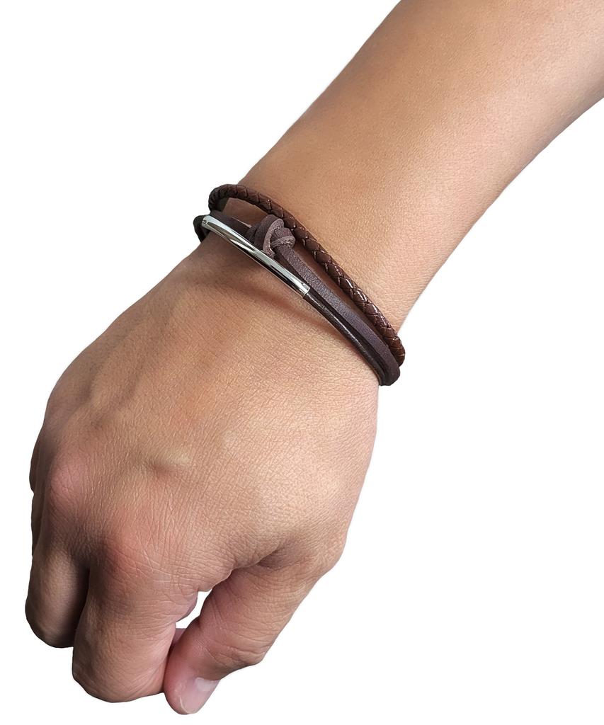 Vacci 3-Tier Layered Leather Bracelet Vc24M7Acbl01