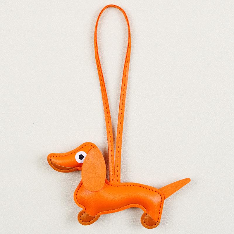 Dopamine Dachshund Pendant Bag Versatile Pendant Niche PU Cute Fashion Puppy Car Keychain Accessories