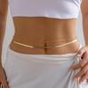 Ingemark Sexy Flat Snake Chain Waist Belly Belt for Women Summer Beach Bikinis Simple Body Chain Festival Zircon Accessories