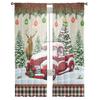 Christmas Truck Elk Fir Tree Berries Sheer Curtains For Kids Bedroom Living Room Voile Curtains Xmas Kitchen Tulle Curtain