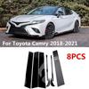 8Pc Glossy Piano Black For Toyota Camry 18-21 Door Window Pillar Post Cover Trim