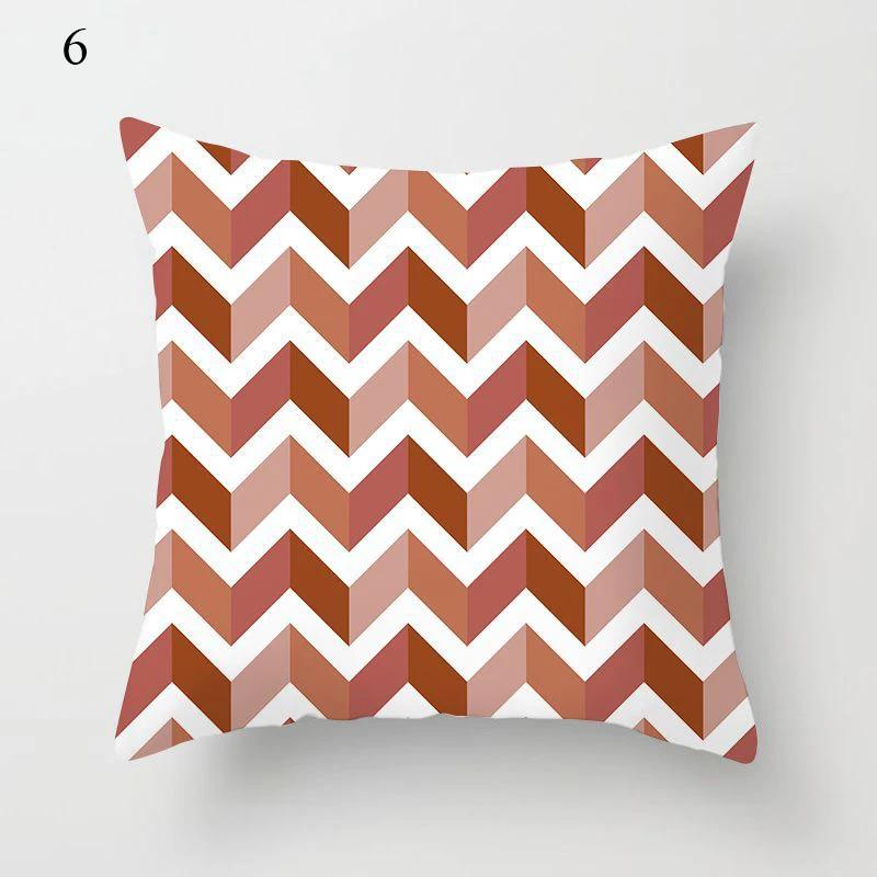Brown Series Modern Simple INS Pillowcase Square Sofa Pillow Cover Striped Lattice Cushion 45*45cm