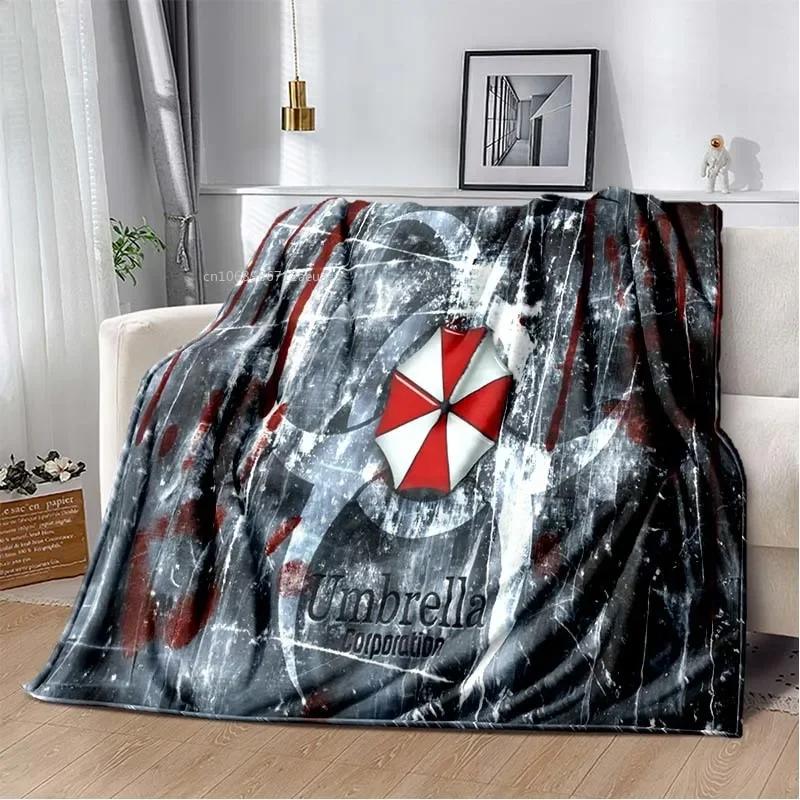 R-Resident Evil Game Gamer Soft Plush Blanket Leon Ada Red Umbrella Blanket for Living Room Bedroom Bed Sofa Picnic Office Cover