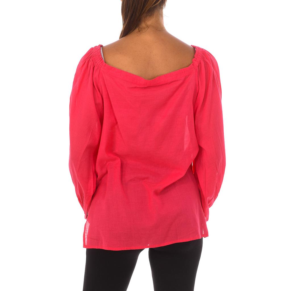 Women's Long Sleeve Round Neck Blouse 5DM45Q8B7