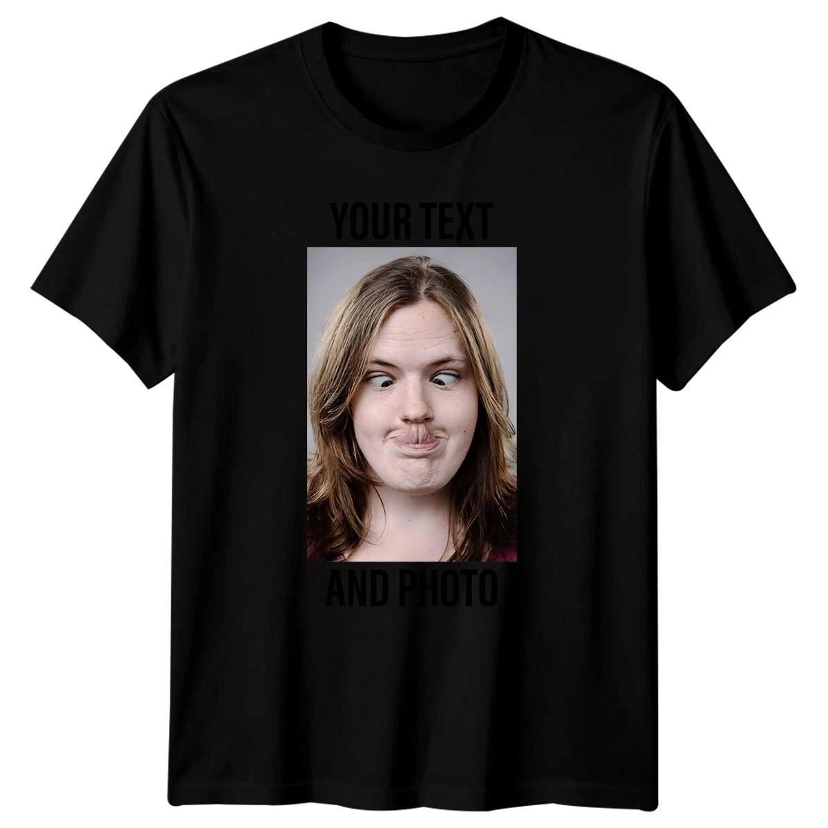 Your Text And Photo Personalised Custom Mens T-Shirt XL