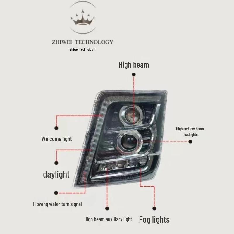 Shaanxi Delong X3000 Ultra-Bright LED Bi-LED Headlight Assembly Replacement. Standard