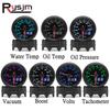 New 2'' 52mm Car Gauges With 7 Color LED Turbo Boost Gauge Oil Pressure Water/Oil Temp RPM Tachometer Vaccum Voltmeter VOLT 12V