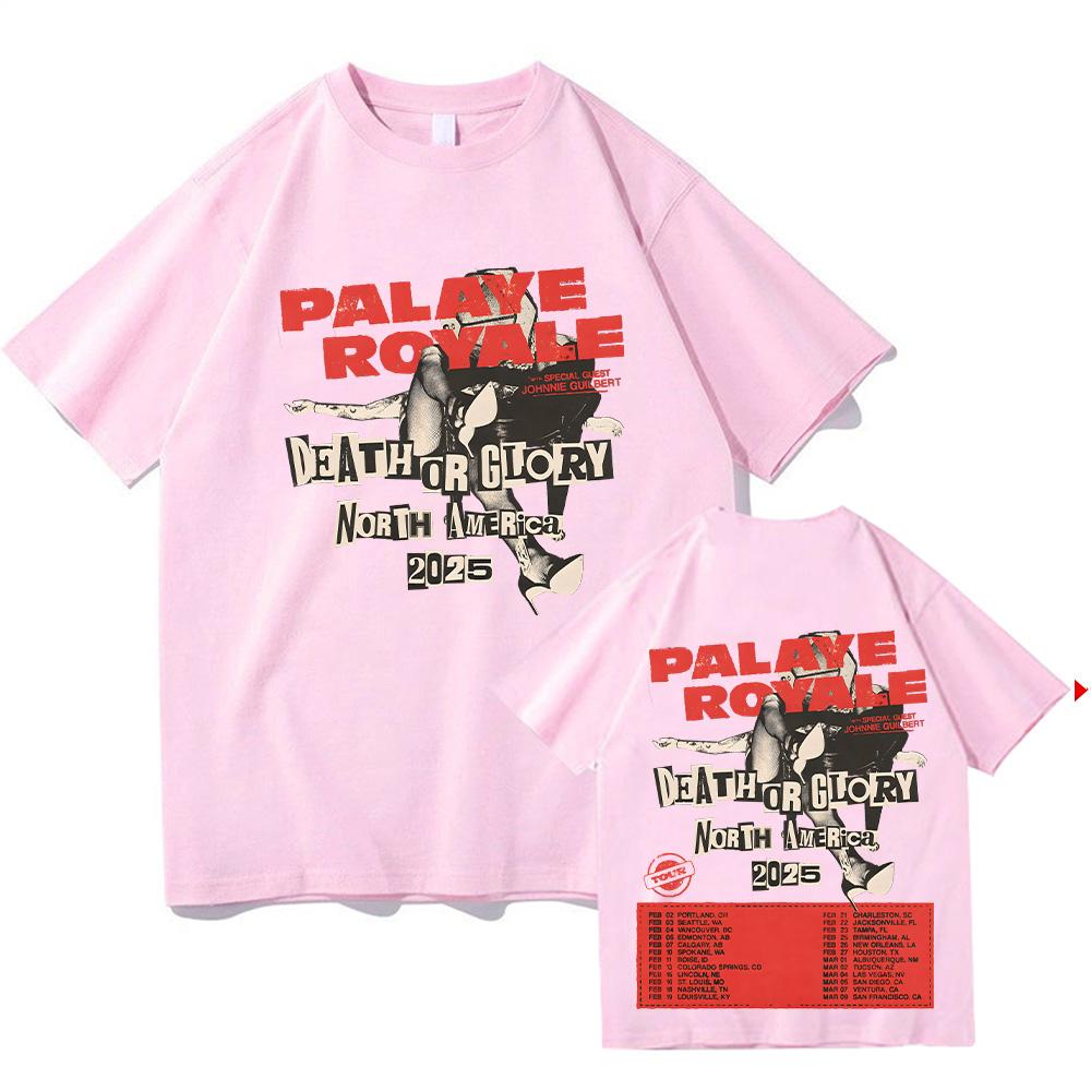 Palaye Royale T-shirt Palaye Royale Death or Glory World Tour 2025 Tshirt Unisex Loose-fit Tops Retro Trends Tees Cotton Clothes
