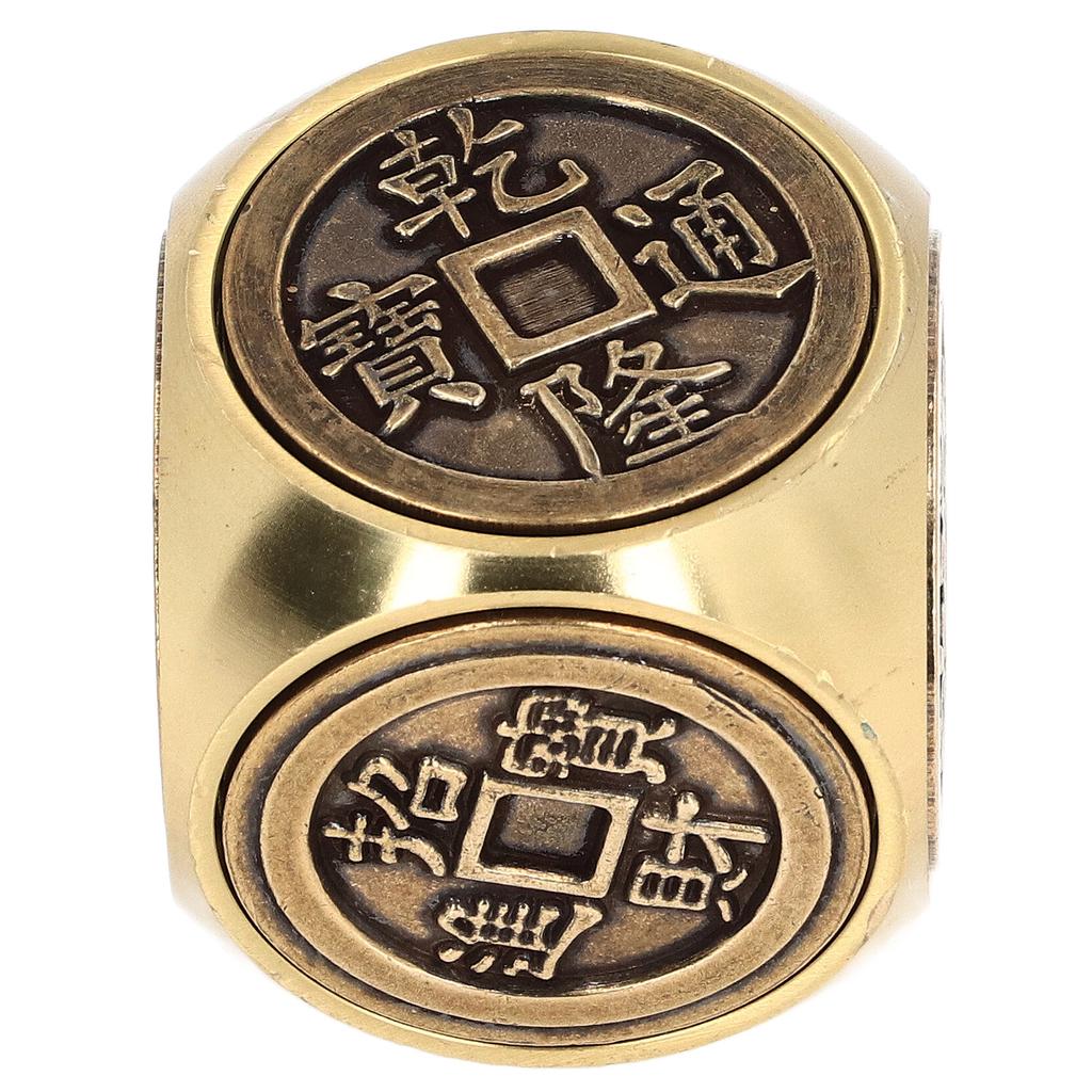 Metal Figertip Rotating Cube Embossed 6 Sided Anti Anxiety Stress Relief Brass Fingertip Gyroscop