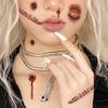 Fake Tatto Big Mouth Face Sticker Waterproof Halloween Horror Tattoo Stickers   Halloween
