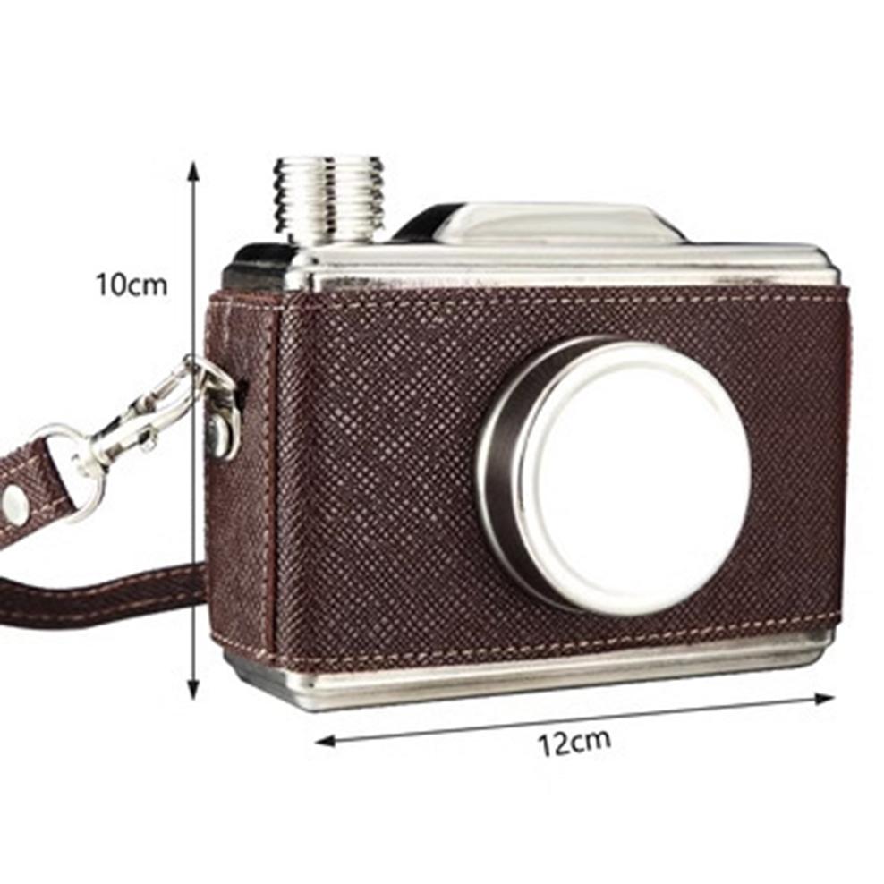 

2024 New Camera flagon stainless steel hip flask Portable portable outdoor wine jug Russian flask Creative wine set