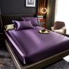 Japanese Style Silky Solid Color Bedding Set - Includes Sheet and Two Pillowcases for a Cool, Nude Sleeping Experience in Summer.