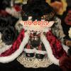20cm Retro Plush Doll Clothes Headwear Coat Pants Shoes Gemstone Red Flame Set Soft Stuffed Plush Toy Dress Up Accessories
